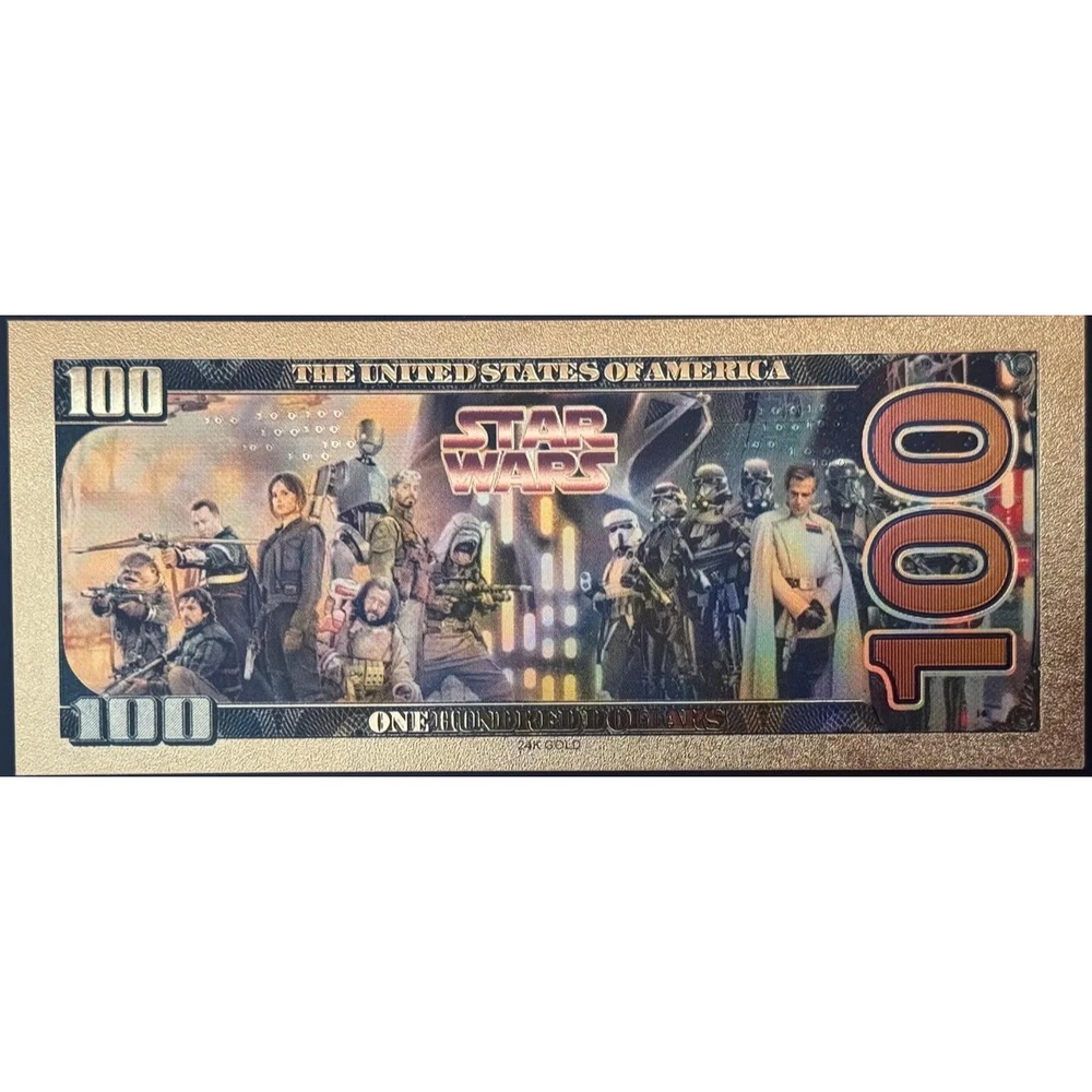 24k Gold Plated Chewbacca / Chewie Star Wars Banknote Collectible Bill - Picture 2 of 2